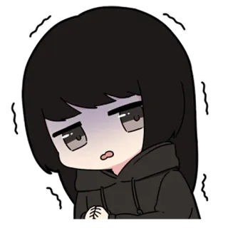 🖤 anime, cute, kawaii, sad, trembling telegram sticker