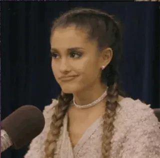 🌿 Ariana Grande Ariana Grande, chanteuse, célébrité, moue, expression whatsapp sticker