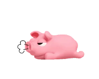 😮💨 หมู, สัตว์, ของเล่น, สีชมพู, น่ารัก telegram sticker