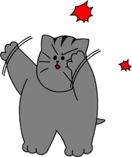 💬 gatto, arrabbiato, rosso, cartone animato whatsapp sticker
