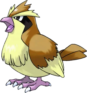 🔵 Pidgey Pokemon Roucool, Pokémon, Oiseau, Dessin animé telegram sticker