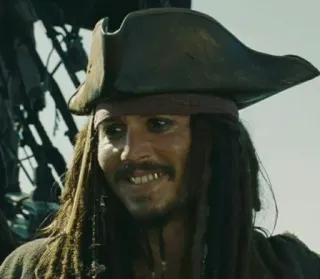 😃 Jack Sparrow Pirates of the Caribbean pirate, capitaine, film, aventure, fantaisie, personnage whatsapp sticker