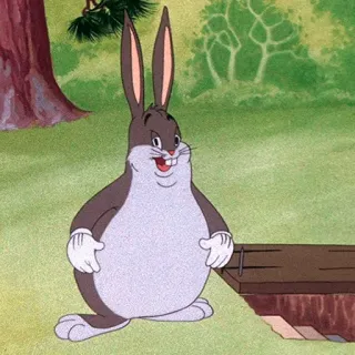 😋 Big Chungus Dessin animé, Lapin, Lapin, Mème, Drôle telegram sticker