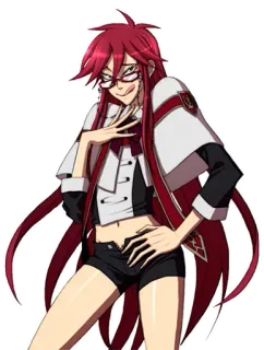 😛 Grell Sutcliff Black Butler Аниме, Манга, Персонаж, Рыжие волосы, Очки, Black Butler, Грелль Сатклифф telegram sticker