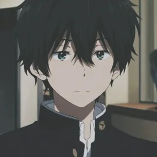 💙 Anime, Chłopak, Mundur szkolny, Portret, Postać telegram sticker