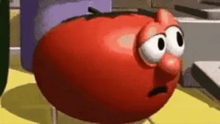😕 Bob the Tomato VeggieTales 토마토, 만화, 채소, 애니메이션, 웃긴, 무서워, 베지테일 telegram sticker
