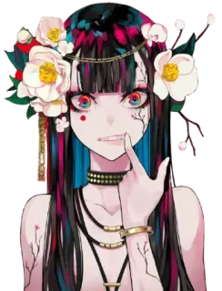 😋 Ragazza anime, Fiori, Illustrazione, Arte, Arte digitale telegram sticker