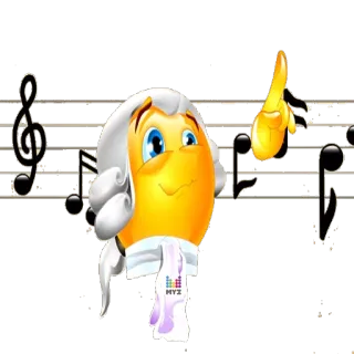 🎼 XYZ música, nota musical, clave, compositor, desenho animado, ovo telegram sticker