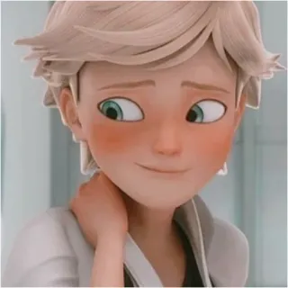 ☺️ Adrien Agreste Miraculous Ladybug 瓢虫雷迪, 阿德里安, 卡通, 动画, 动漫, 男孩 whatsapp sticker
