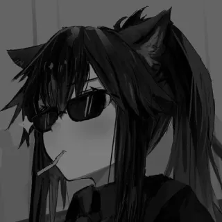 😎 Chica anime, Gafas de sol, Fumando, Cigarrillo telegram sticker