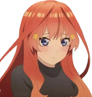 🥺 anime, cartone animato, personaggio, ragazza, capelli rossi, triste telegram sticker