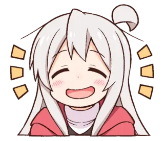 🤤 Anime, Lindo, Chica, Feliz, Sonriendo, Dibujo animado telegram sticker