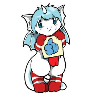 👍 naga, kartun, jempol ke atas, binatang, imut, karakter, stiker telegram sticker