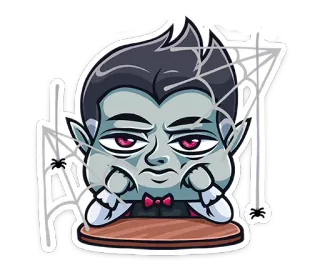 😕 Dracula vampiro, dibujos animados, halloween, monstruo, drácula telegram sticker