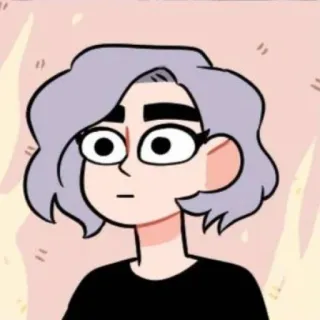 ☁️ Cartone animato, Ritratto, Donna, Capelli viola, Animazione, Personaggio, Ragazza telegram sticker