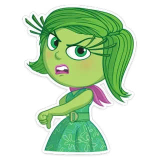 👎 Disgust Inside Out disgust, inside out, cartoon, character, green, emotion, dislike telegram sticker