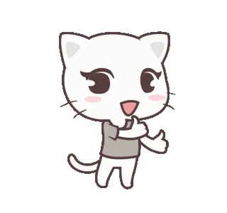 👍 gato, animal, lindo, dibujos animados whatsapp sticker