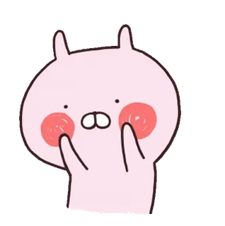 🍢 mignon, lapin, lapin, dessin animé, rose, animal whatsapp sticker