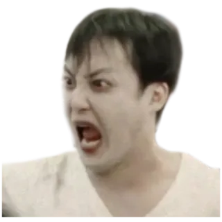 🧟‍♂ grito, zangado, gritar, expressão, emoção, retrato, pessoa, rosto telegram sticker