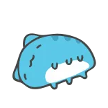 🥴 Sticker, Desenho animado, Animal, Azul, Fofo, Criatura marinha, Caprichoso telegram sticker