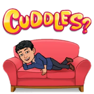 🤗 Cuddles? обнимашки, мультфильм, диван, релаксация, дружба telegram sticker