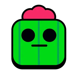 😐 Spike Brawl Stars cactus, personnage, vert, jeu mobile, pic telegram sticker