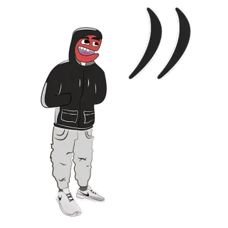 😀 kartun, karakter, hoodie, sepatu kets, gaya, seni whatsapp sticker