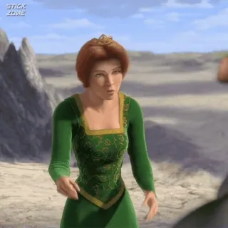 🫑 Princess Fiona Shrek princesse, Fiona, vert, animé, film telegram sticker