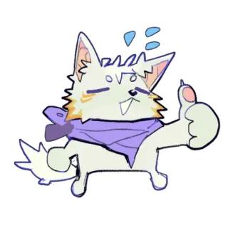 👍 cat, animal, sticker, cartoon, thumbs up, positive telegram sticker