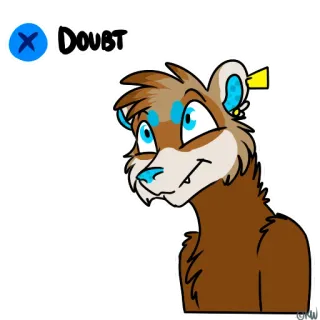 ❌ Doubt doubt, otter, furry, cartoon telegram sticker