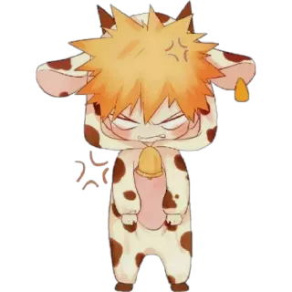 👿 anime, cartoon, cow, animal, cute, character telegram sticker
