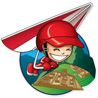 🇵🇪 hang gliding, adventure, sports, cartoon, mountains, travel telegram sticker