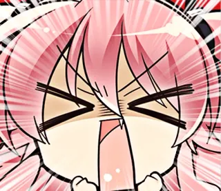 😖 Anime, Manga, Schock, Überrascht, Cartoon, Charakter whatsapp sticker