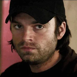 🍓 Bucky Barnes homme, portrait, chapeau, Sebastian Stan, Bucky Barnes, Soldat de l'hiver telegram sticker