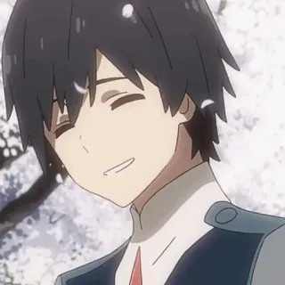 🦋 Hiro Darling in the Franxx anime, postać, Hiro, Darling in the Franxx, uśmiechnięty telegram sticker