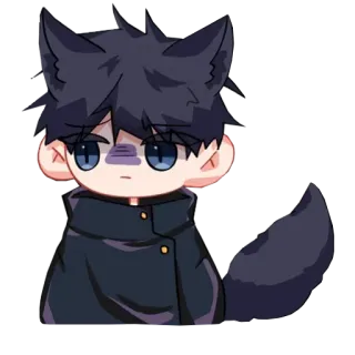 😑 Anime, Furry, Wolf, Cartoon, Manga, Charakter, Kawaii, Chibi telegram sticker