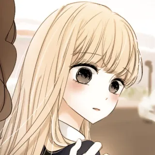 🦊 anime meisje, blond, schattig, manga telegram sticker