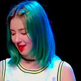 🪵 Nancy (Momoland) kpop, sängerin, frau, gesicht, nancy momoland, person, idol, grüne haare telegram sticker