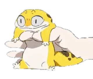 😳 Eidechse, Gecko, Gelb, Anime telegram sticker