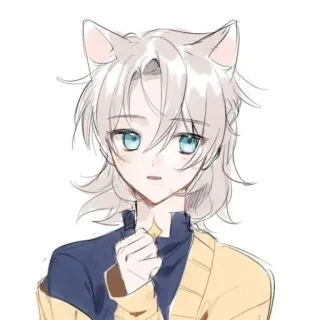 😺 Albedo Genshin Impact Anime, Orelhas de gato, Fanart, Albedo, Genshin Impact whatsapp sticker