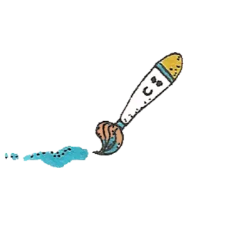 🖌 кисть, искусство, живопись, рукоделие, рисование, творчество telegram sticker
