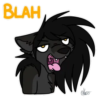 😫 BLAH lobo, furry, blah, entediado, animal telegram sticker