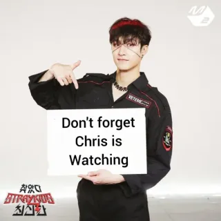 🤞 Chris Don't forget Chris is Watching K-pop, Stray Kids, Бан Чан, Крис, Мем, Смотрю whatsapp sticker