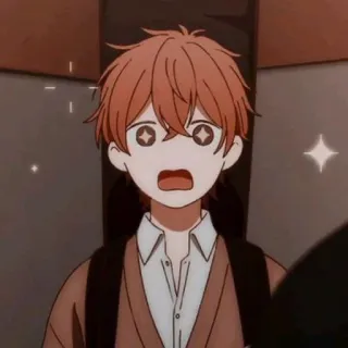 🤍 anime, scioccato, cartone animato, ritratto, ragazzo anime, sorpreso, giovane telegram sticker