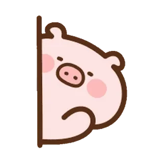 ⭐️ maiale, carino, animale, cartone animato, sbirciando, timido telegram sticker