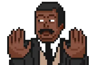 😊 пиксель арт, мужчина, костюм, жест telegram sticker