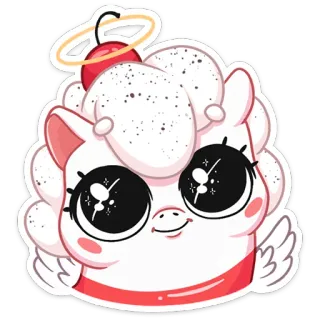 🥺 kawaii, imut, manis, binatang, fantasi, kartun telegram sticker