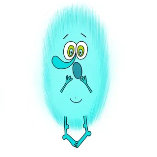 😱 Hoạt hình, Quái vật, Xanh dương, Xù xì, Nhân vật, Kỳ quặc, Dễ thương whatsapp sticker
