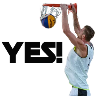🙂 Basketbal, Sport, Atleet, Dunk, Bal, Veld telegram sticker