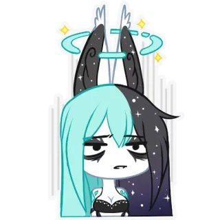 😫 Anime, Dibujos animados, Arte digital, Ilustración, Diseño de personajes, Fantasía, Sueño, Cansado whatsapp sticker